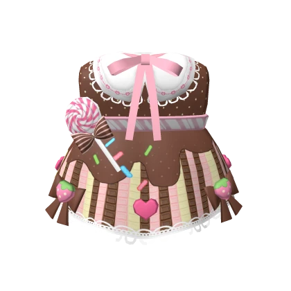💖3.0 Delicious Chocolate cake dress with candies