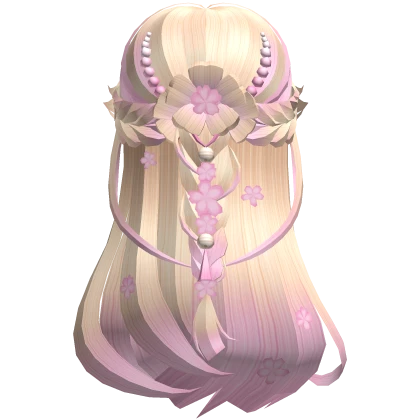 Half Up Half BLonde Pink Sakura Fairy Hair