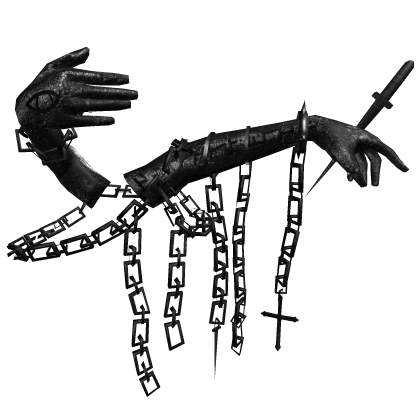 Black Two Body Chained Arms With Dagger
