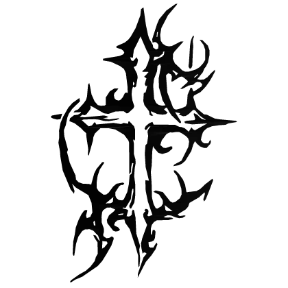 Gothic Cross Face Tattoo