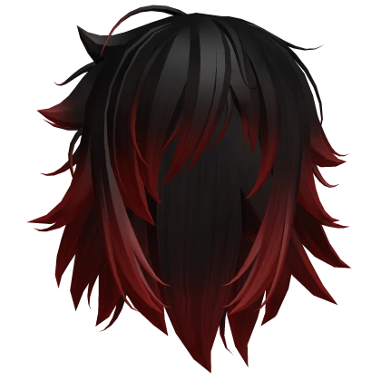 Scene Black To Red Messy Hair
