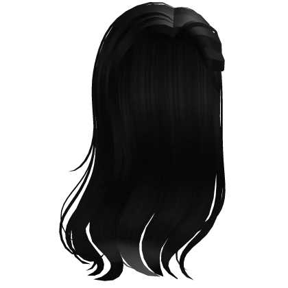 Flowy Side Part Hair (Black)