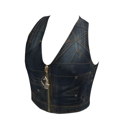 Vintage Designer Vest | Dark Denim