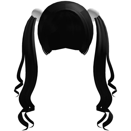 ꒰♡꒱ kawaii black curly jirai kei pigtails