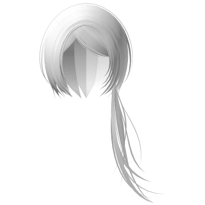 ♱ windy emo gothic low wispy side pony white