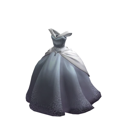 Cinderella's Silver Elegant Ball Gown 👑✨