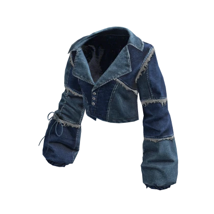 Blue Patchwork Oversized Y2K Denim Jacket 🫐