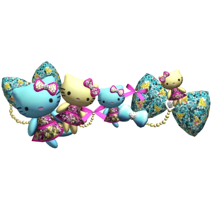 Yellow Blue Harajuku Kitty Plush Belt Gyaru 3.0