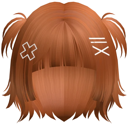 short hime bob with mini pigtails (ginger)