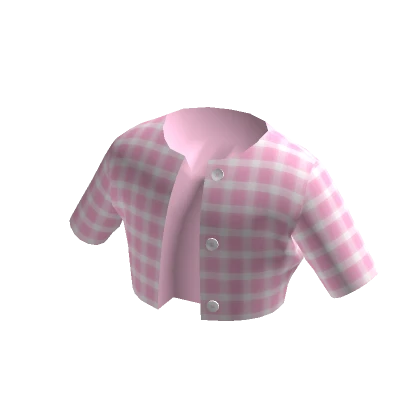 Open Cropped Shirt - Pink