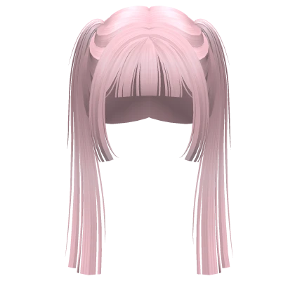 straight hime doll pigtails (pink)