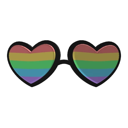 Cartoon Rainbow Heart Glasses