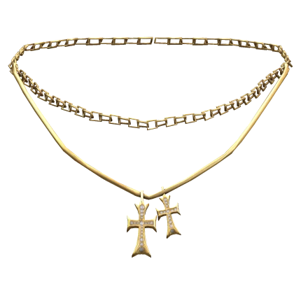 Trendy Double Cross Necklace 3.0 Gold