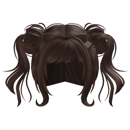 cute igari messy hair buns pigtails brown