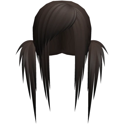 brown scene emo long choppy pigtails