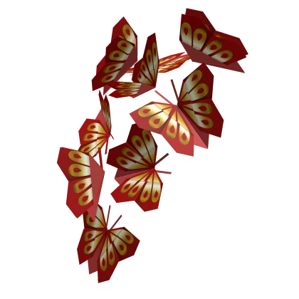 New Beginnings : Origami Butterflies (Red & Gold)