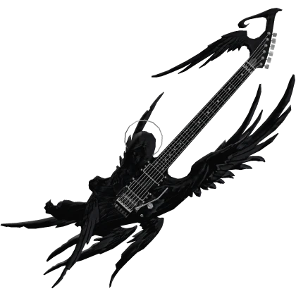 Winged Angelic Cherub Guitar - Void Black