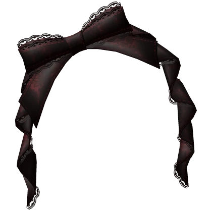 gothic lace ruffle bow headband - red