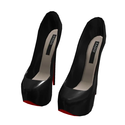 ☆ black platform high heels  (syaa heeled)