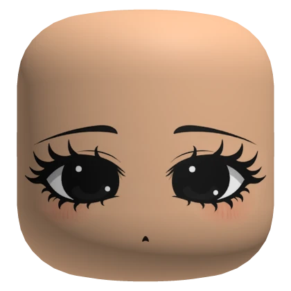 Cute Face with Big Expressive Black Eyes - Light