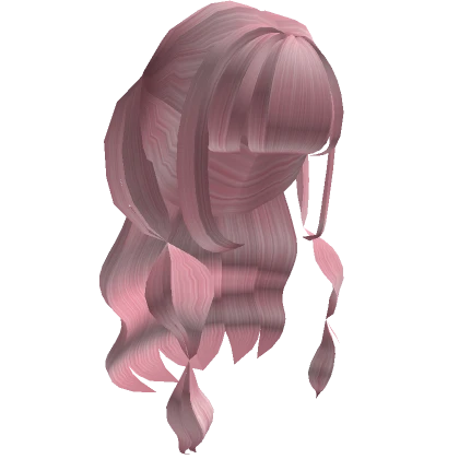 Soft Anime Bubble Half-Up Braids ( Pink )