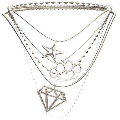 Silver 2000s Luxury McBling Gyaru Scene Necklace 