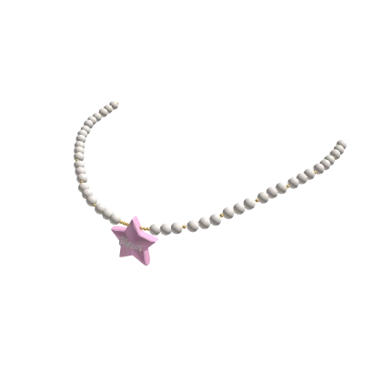 ꒰♡꒱ White pearl claws necklace w/ pink star