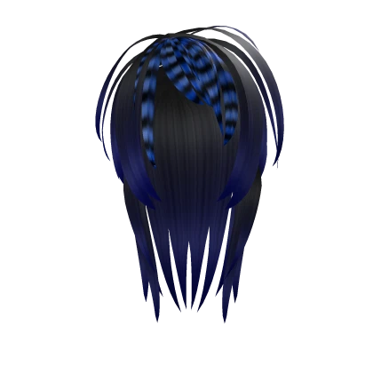 Scene Princess 2.0 Emo Racoon Hair Black and Blue