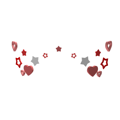 Face Star & Heart Stickers (Red) 