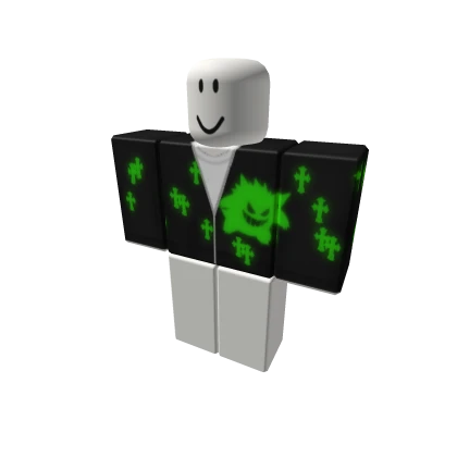 Gengar Streetwear Sad Black Hoodie Green chrome ok