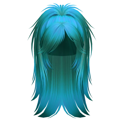 messy half-up grunge ponytail (cobalt teal)