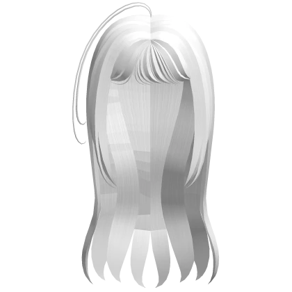 ♰ long cowslick hair in white ♰