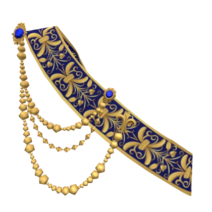 1.0 Royal Sash with brooch/chains - blue/gold