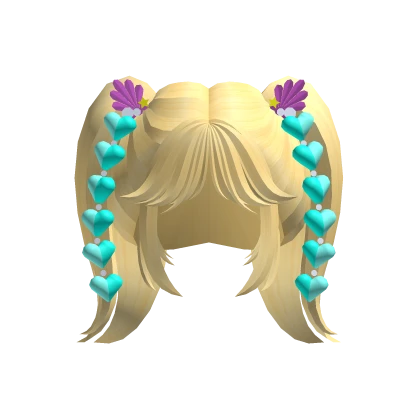 Yellow Mermaidcorn Hair w/ Heart Braids - RBCs