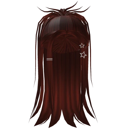 y2k high wispy ponytail red w/ stars