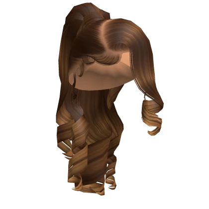 ☆ Brown Highlights Classy Curled Ponytail