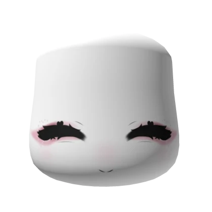 Cute winking face w blush in white