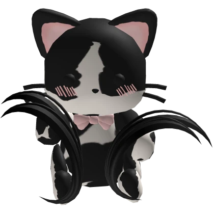 Tuxedo Cat On Head Black