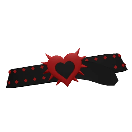 Y2K Red Spiked Heart Belt 3.0