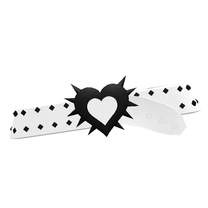 Y2K White Spiked Heart Belt 3.0