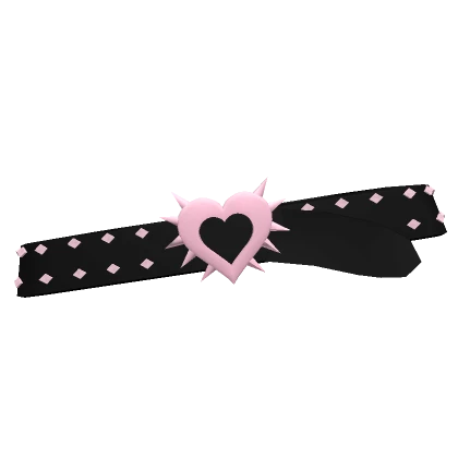 Y2K Pink and Black Spiked Heart Belt 1.0