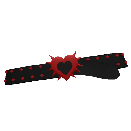 Y2K Red Spiked Heart Belt 1.0