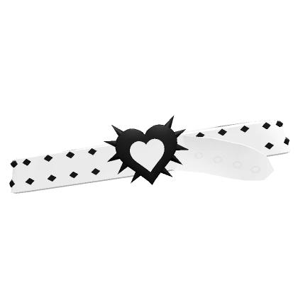 Y2K White Spiked Heart Belt 1.0