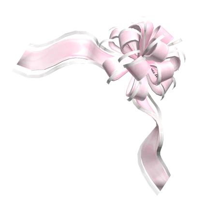 Pink Christmas Holiday Gift Ribbon w white accents