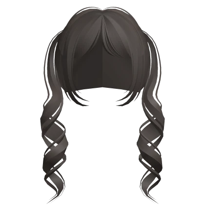 ♡ ┊ wispy cute curled pigtails in brown grey