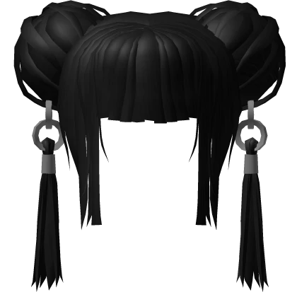 Black Chained Twin Buns