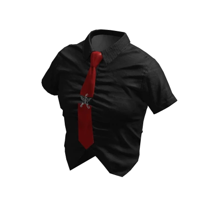 Black Suit Top with Red Tie 🫐