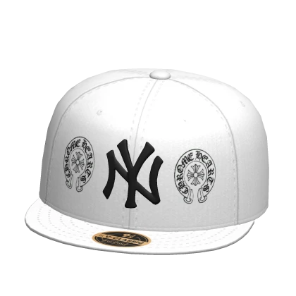 White NY Fitted Cap