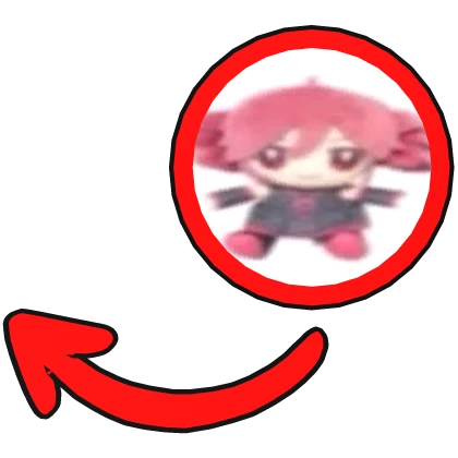 teto plushie red pointing meme circle
