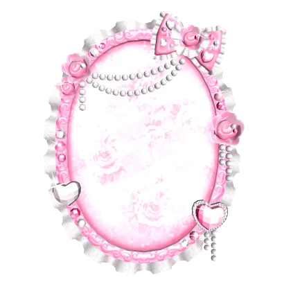 Hime Gyaru Rose Mirror in Pink and White